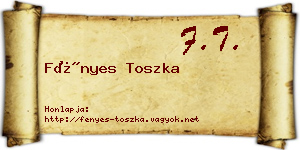 Fényes Toszka névjegykártya